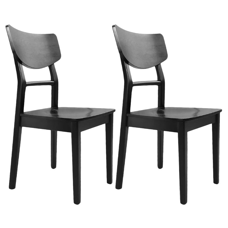 Contemporary Style Chair Armless Chairs for Kitchen with Wood Legs Black 2 Piece Set Clearhalo 'Dining Chairs' 'Dining Tables & Seating' 'dining_chair' 'furn' 'furn_dining_chair' 'Furniture' 'Kitchen & Dining Furniture' 5372425