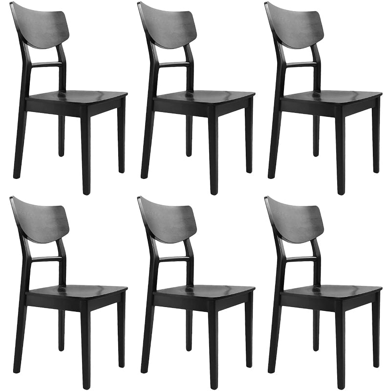 Contemporary Style Chair Armless Chairs for Kitchen with Wood Legs Black 6 Piece Set Clearhalo 'Dining Chairs' 'Dining Tables & Seating' 'dining_chair' 'furn' 'furn_dining_chair' 'Furniture' 'Kitchen & Dining Furniture' 5372429