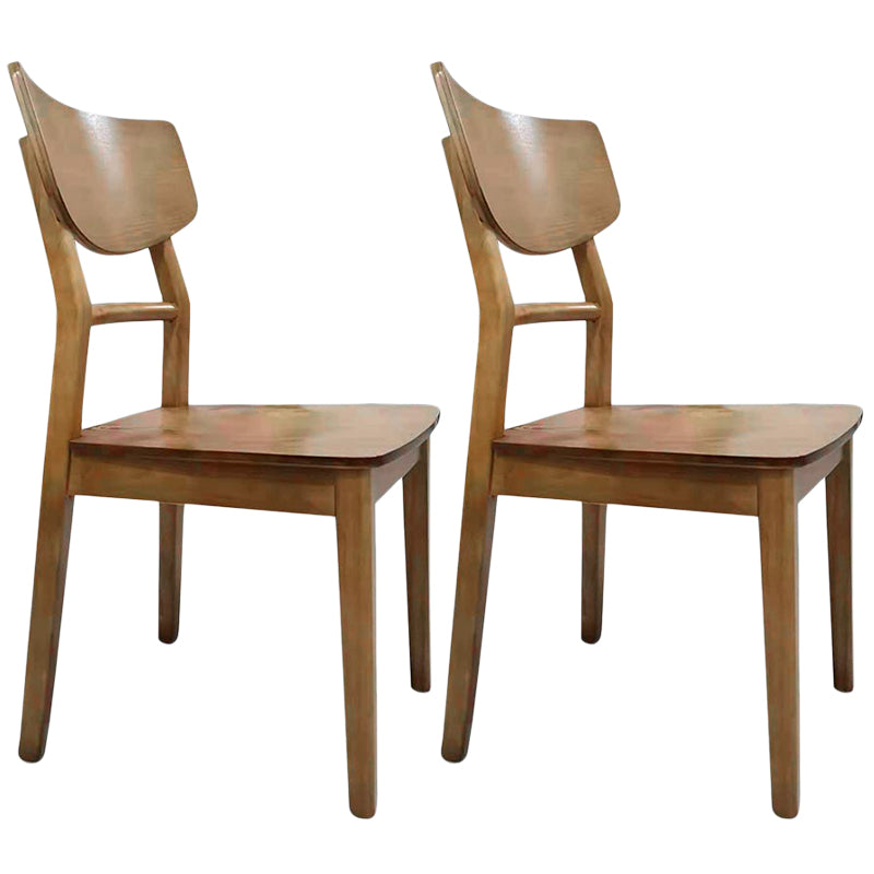 Contemporary Style Chair Armless Chairs for Kitchen with Wood Legs Walnut 2 Piece Set Clearhalo 'Dining Chairs' 'Dining Tables & Seating' 'dining_chair' 'furn' 'furn_dining_chair' 'Furniture' 'Kitchen & Dining Furniture' 5372432