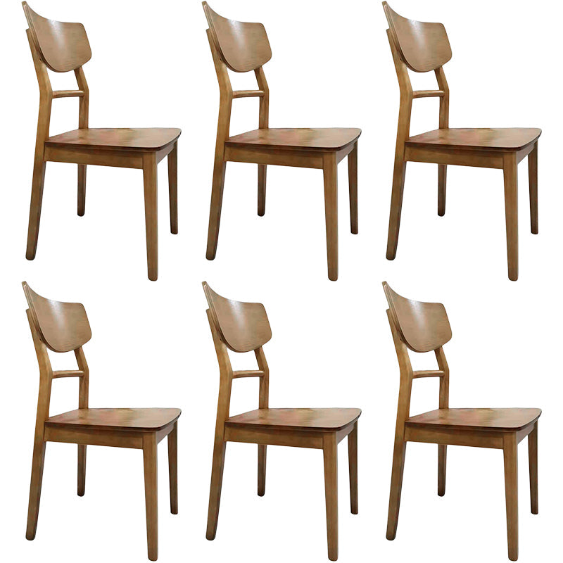 Contemporary Style Chair Armless Chairs for Kitchen with Wood Legs Walnut 6 Piece Set Clearhalo 'Dining Chairs' 'Dining Tables & Seating' 'dining_chair' 'furn' 'furn_dining_chair' 'Furniture' 'Kitchen & Dining Furniture' 5372436