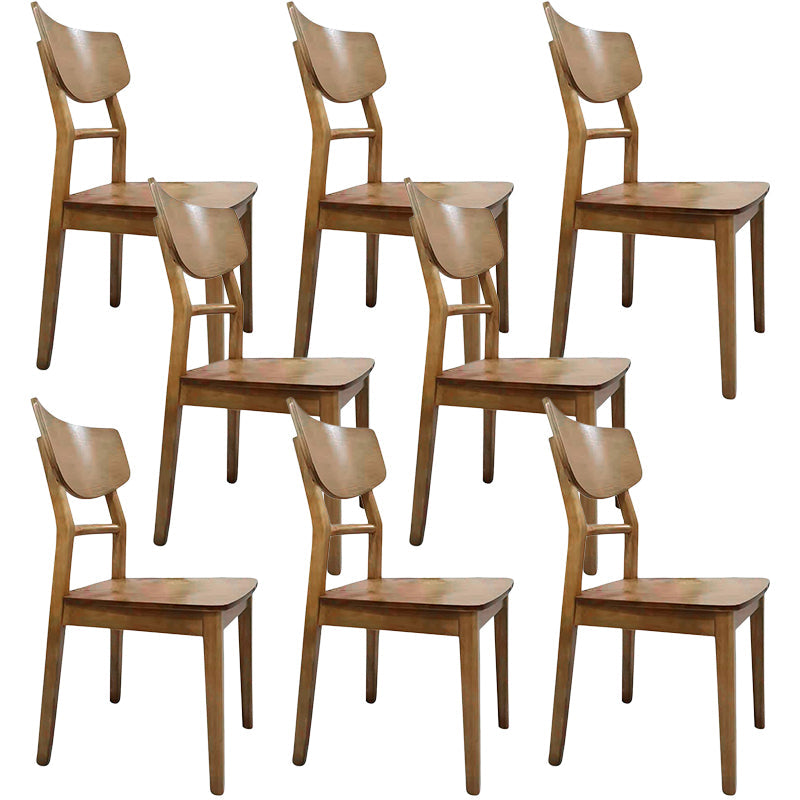 Contemporary Style Chair Armless Chairs for Kitchen with Wood Legs Walnut 8 Piece Set Clearhalo 'Dining Chairs' 'Dining Tables & Seating' 'dining_chair' 'furn' 'furn_dining_chair' 'Furniture' 'Kitchen & Dining Furniture' 5372438