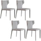 Contemporary Leather Dining Chair Wingback Side Chair in Matte Finish Grey 4 Piece Set Clearhalo 'Dining Chairs' 'Dining Tables & Seating' 'dining_chair' 'furn' 'furn_dining_chair' 'Furniture' 'Kitchen & Dining Furniture' 5372472