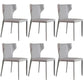 Contemporary Leather Dining Chair Wingback Side Chair in Matte Finish Grey 6 Piece Set Clearhalo 'Dining Chairs' 'Dining Tables & Seating' 'dining_chair' 'furn' 'furn_dining_chair' 'Furniture' 'Kitchen & Dining Furniture' 5372474
