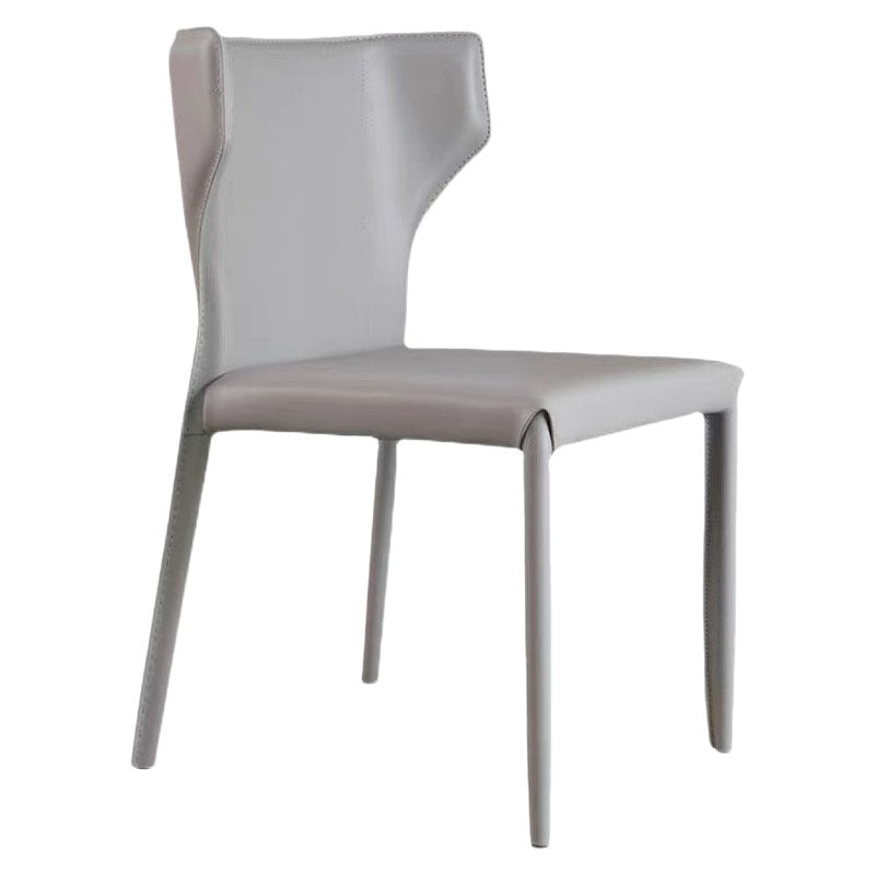 Contemporary Leather Dining Chair Wingback Side Chair in Matte Finish Clearhalo 'Dining Chairs' 'Dining Tables & Seating' 'dining_chair' 'furn' 'furn_dining_chair' 'Furniture' 'Kitchen & Dining Furniture' 5372478