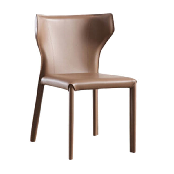 Contemporary Leather Dining Chair Wingback Side Chair in Matte Finish Clearhalo 'Dining Chairs' 'Dining Tables & Seating' 'dining_chair' 'furn' 'furn_dining_chair' 'Furniture' 'Kitchen & Dining Furniture' 5372479