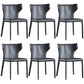 Contemporary Leather Dining Chair Wingback Side Chair in Matte Finish Dark Gray 6 Piece Set Clearhalo 'Dining Chairs' 'Dining Tables & Seating' 'dining_chair' 'furn' 'furn_dining_chair' 'Furniture' 'Kitchen & Dining Furniture' 5372482