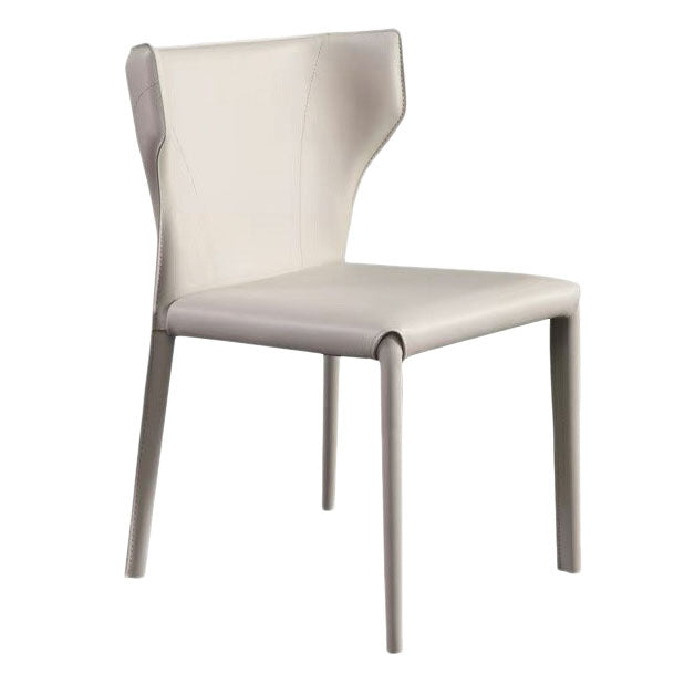 Contemporary Leather Dining Chair Wingback Side Chair in Matte Finish Clearhalo 'Dining Chairs' 'Dining Tables & Seating' 'dining_chair' 'furn' 'furn_dining_chair' 'Furniture' 'Kitchen & Dining Furniture' 5372484