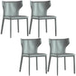 Contemporary Leather Dining Chair Wingback Side Chair in Matte Finish Light Gray 4 Piece Set Clearhalo 'Dining Chairs' 'Dining Tables & Seating' 'dining_chair' 'furn' 'furn_dining_chair' 'Furniture' 'Kitchen & Dining Furniture' 5372488