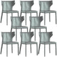 Contemporary Leather Dining Chair Wingback Side Chair in Matte Finish Light Gray 8 Piece Set Clearhalo 'Dining Chairs' 'Dining Tables & Seating' 'dining_chair' 'furn' 'furn_dining_chair' 'Furniture' 'Kitchen & Dining Furniture' 5372491