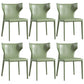 Contemporary Leather Dining Chair Wingback Side Chair in Matte Finish Green 6 Piece Set Clearhalo 'Dining Chairs' 'Dining Tables & Seating' 'dining_chair' 'furn' 'furn_dining_chair' 'Furniture' 'Kitchen & Dining Furniture' 5372499