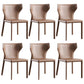 Contemporary Leather Dining Chair Wingback Side Chair in Matte Finish Coffee 6 Piece Set Clearhalo 'Dining Chairs' 'Dining Tables & Seating' 'dining_chair' 'furn' 'furn_dining_chair' 'Furniture' 'Kitchen & Dining Furniture' 5372503