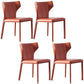 Contemporary Leather Dining Chair Wingback Side Chair in Matte Finish Orange 4 Piece Set Clearhalo 'Dining Chairs' 'Dining Tables & Seating' 'dining_chair' 'furn' 'furn_dining_chair' 'Furniture' 'Kitchen & Dining Furniture' 5372506