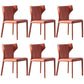 Contemporary Leather Dining Chair Wingback Side Chair in Matte Finish Orange 6 Piece Set Clearhalo 'Dining Chairs' 'Dining Tables & Seating' 'dining_chair' 'furn' 'furn_dining_chair' 'Furniture' 'Kitchen & Dining Furniture' 5372507