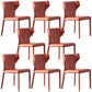 Contemporary Leather Dining Chair Wingback Side Chair in Matte Finish Orange 8 Piece Set Clearhalo 'Dining Chairs' 'Dining Tables & Seating' 'dining_chair' 'furn' 'furn_dining_chair' 'Furniture' 'Kitchen & Dining Furniture' 5372508