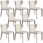 Contemporary Leather Dining Chair Wingback Side Chair in Matte Finish Off-White 8 Piece Set Clearhalo 'Dining Chairs' 'Dining Tables & Seating' 'dining_chair' 'furn' 'furn_dining_chair' 'Furniture' 'Kitchen & Dining Furniture' 5372512