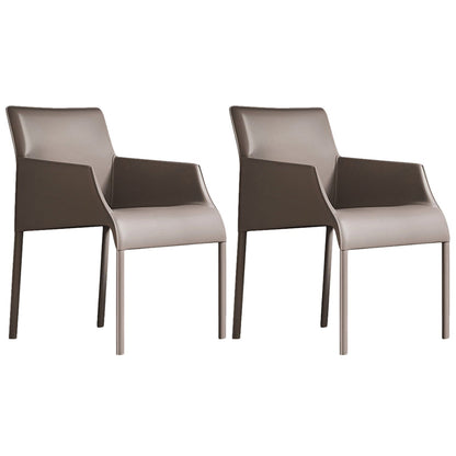 Chaise de salle à manger en cuir contemporain Parsons Chaise en finition mate intérieure