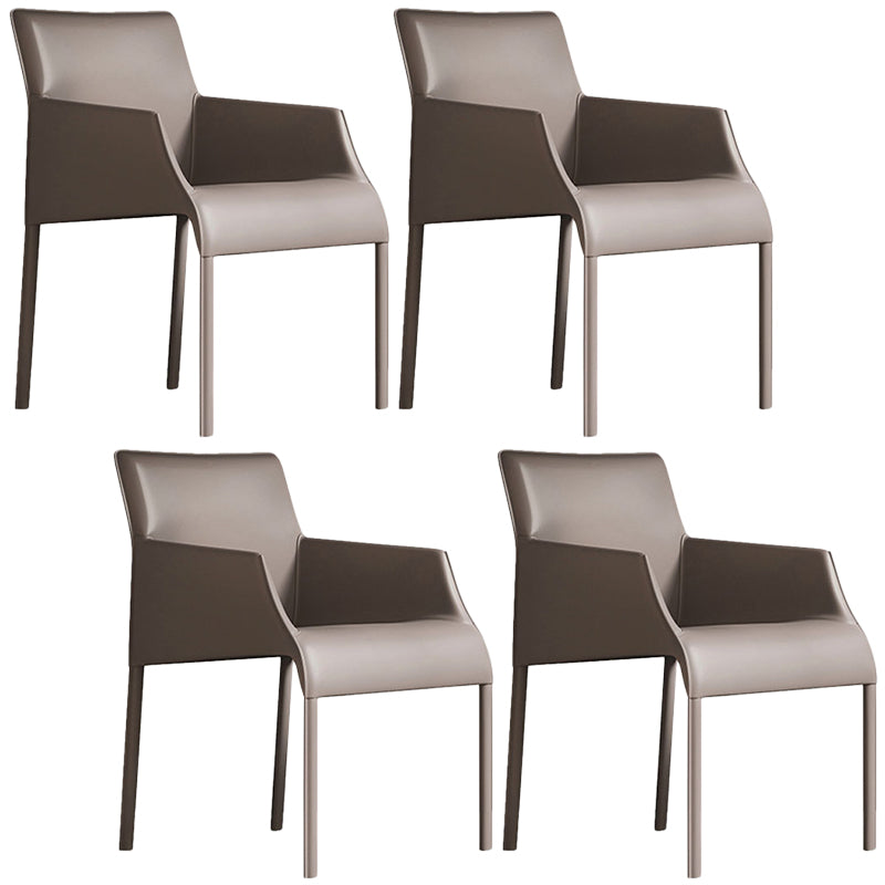 Chaise de salle à manger en cuir contemporain Parsons Chaise en finition mate intérieure