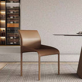 Chaise de salle à manger en cuir contemporain Parsons Chaise en finition mate intérieure