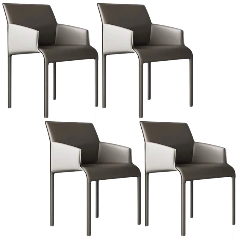 Chaise de salle à manger en cuir contemporain Parsons Chaise en finition mate intérieure