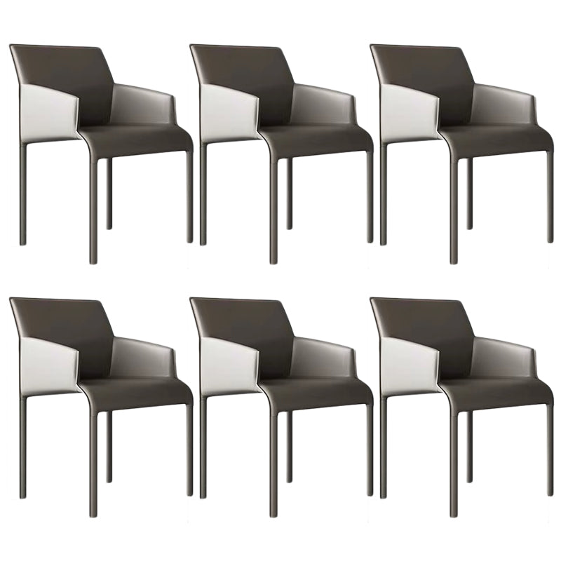 Chaise de salle à manger en cuir contemporain Parsons Chaise en finition mate intérieure