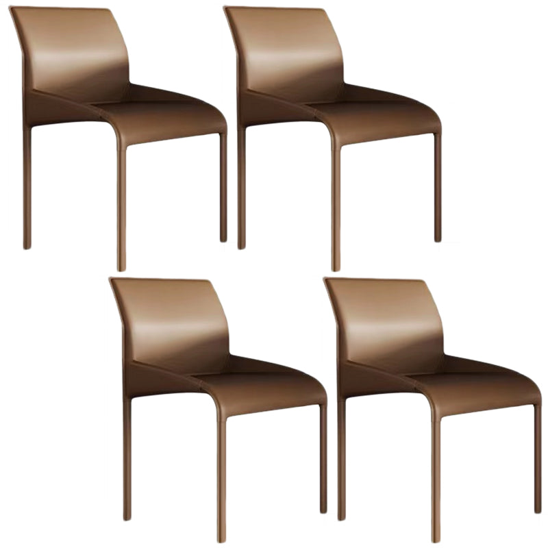 Chaise de salle à manger en cuir contemporain Parsons Chaise en finition mate intérieure