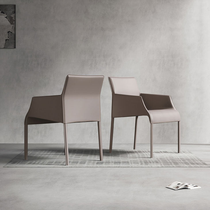 Chaise de salle à manger en cuir contemporain Parsons Chaise en finition mate intérieure