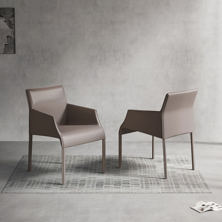 Chaise de salle à manger en cuir contemporain Parsons Chaise en finition mate intérieure