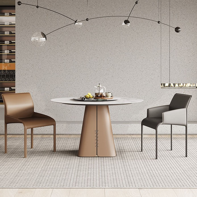 Chaise de salle à manger en cuir contemporain Parsons Chaise en finition mate intérieure