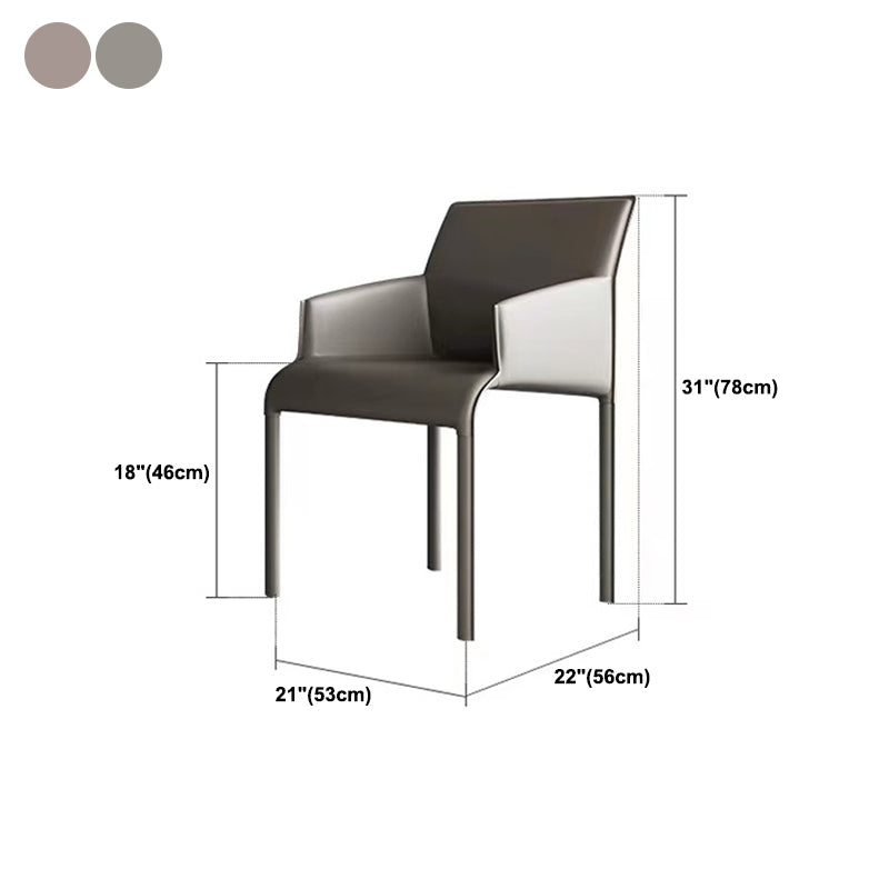 Chaise de salle à manger en cuir contemporain Parsons Chaise en finition mate intérieure