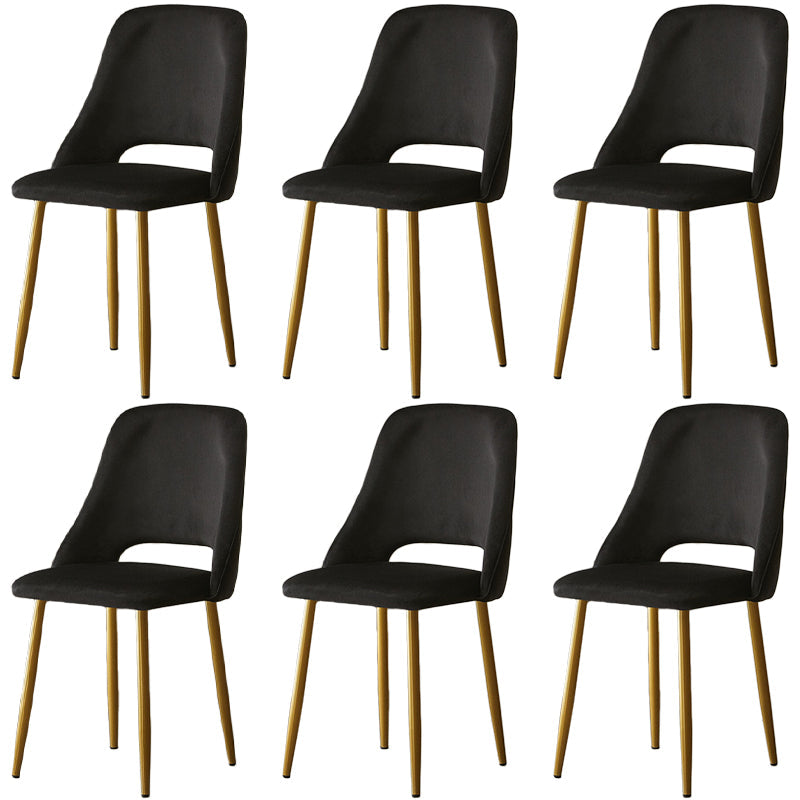 Open Danding Dining Fide Claid Velvet Timpe rembourré avec des jambes dorées