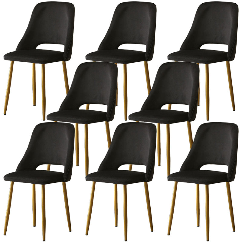 Open Danding Dining Fide Claid Velvet Timpe rembourré avec des jambes dorées