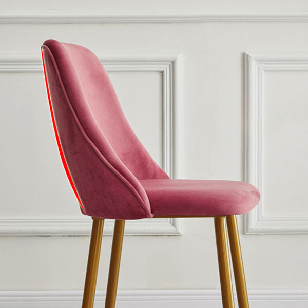 Open Danding Dining Fide Claid Velvet Timpe rembourré avec des jambes dorées