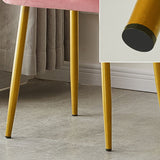 Open Danding Dining Fide Claid Velvet Timpe rembourré avec des jambes dorées