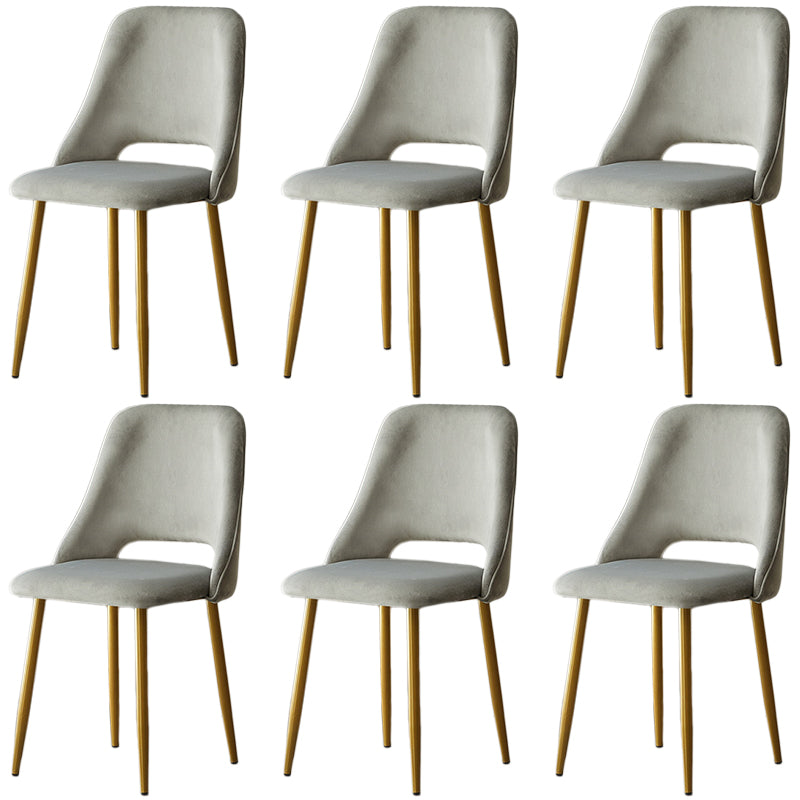 Open Danding Dining Fide Claid Velvet Timpe rembourré avec des jambes dorées