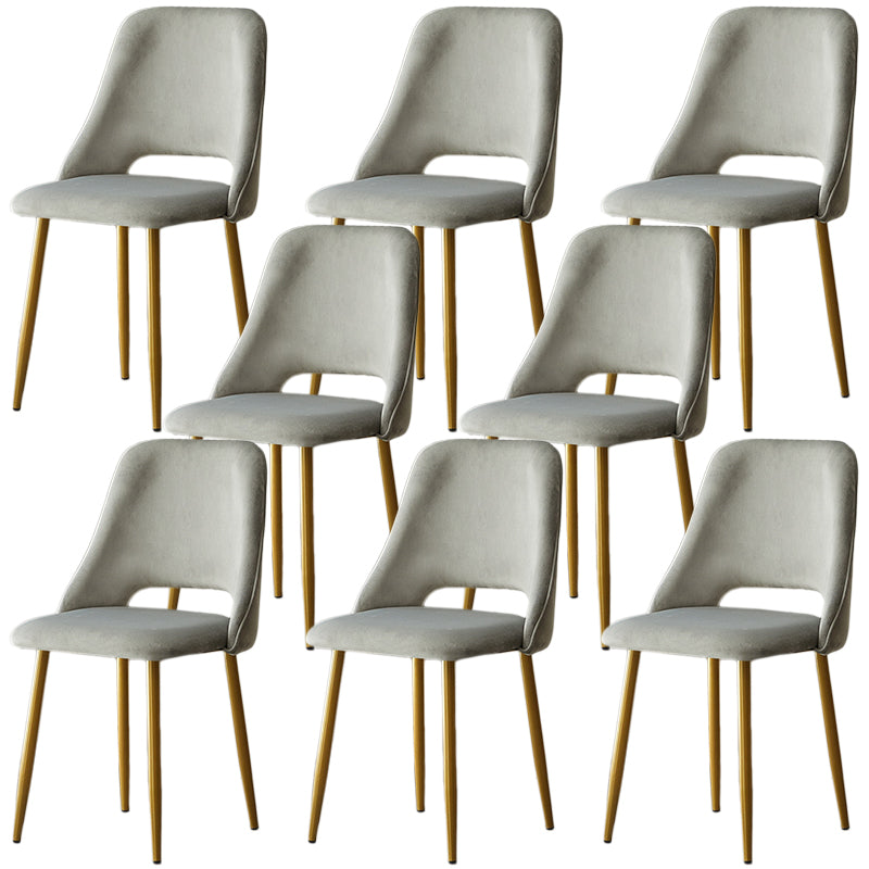 Open Danding Dining Fide Claid Velvet Timpe rembourré avec des jambes dorées