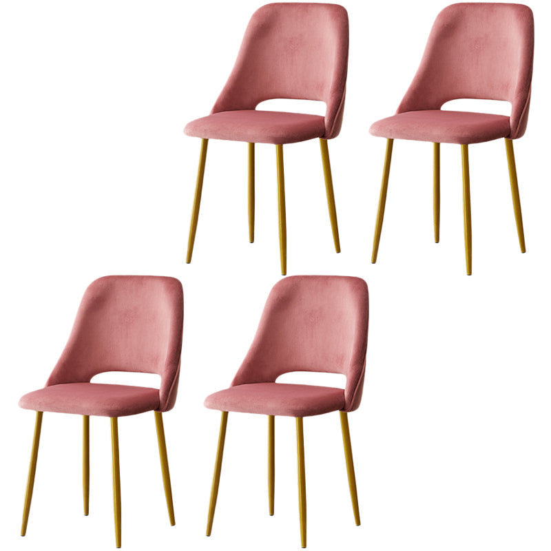 Open Danding Dining Fide Claid Velvet Timpe rembourré avec des jambes dorées