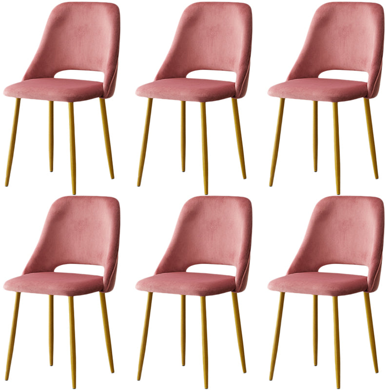 Open Danding Dining Fide Claid Velvet Timpe rembourré avec des jambes dorées