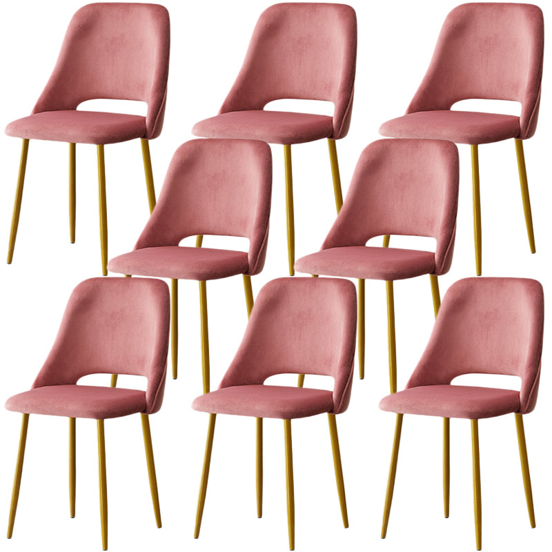 Open Danding Dining Fide Claid Velvet Timpe rembourré avec des jambes dorées