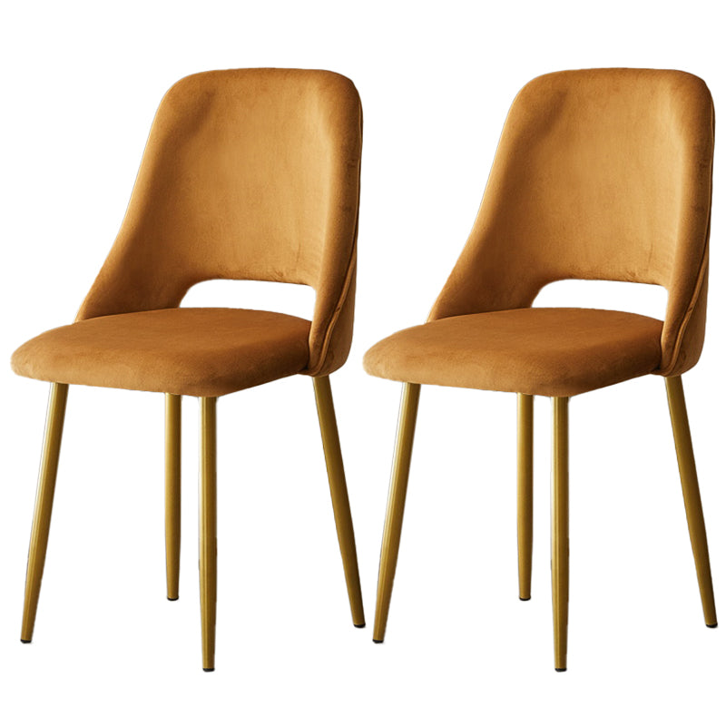 Open Danding Dining Fide Claid Velvet Timpe rembourré avec des jambes dorées