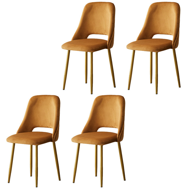 Open Danding Dining Fide Claid Velvet Timpe rembourré avec des jambes dorées