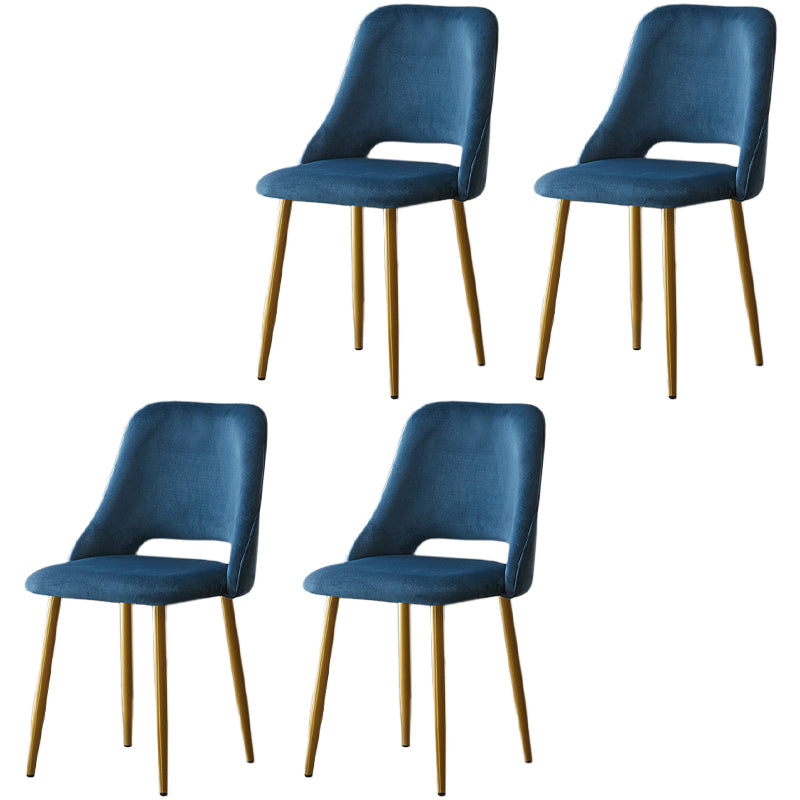 Open Danding Dining Fide Claid Velvet Timpe rembourré avec des jambes dorées