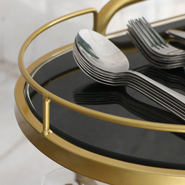 32.28"H Rolling Modern Prep Table Metal Prep Table for Dining Room