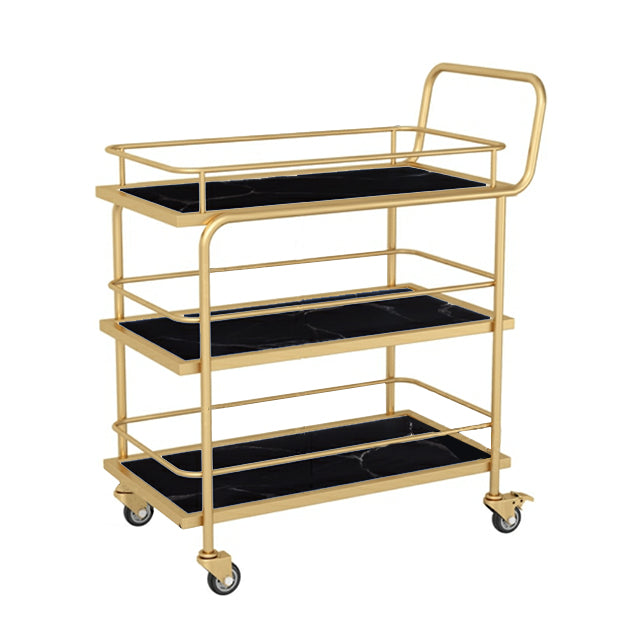 Modern 33.86"H Rolling Prep Table Rectangular Metal Prep Table for Home Use