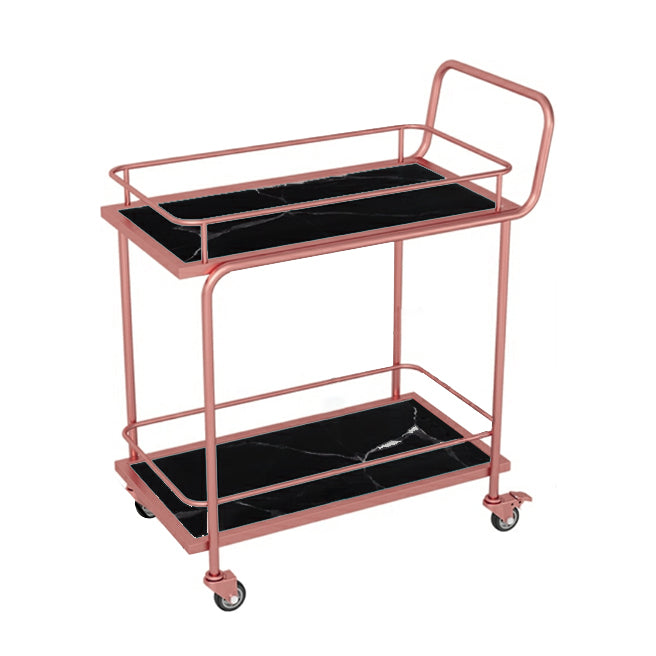 Modern 33.86"H Rolling Prep Table Rectangular Metal Prep Table for Home Use