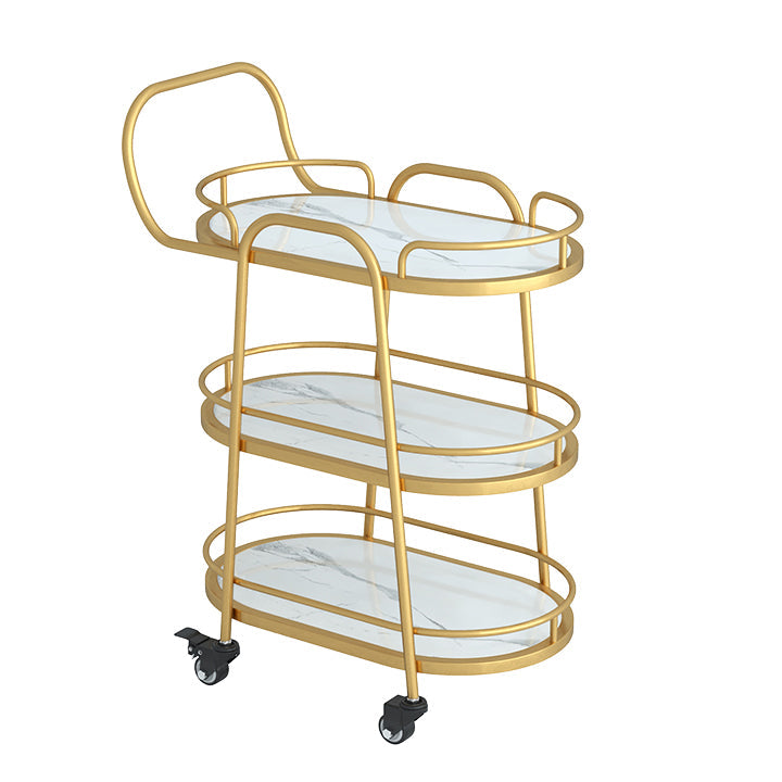 Rolling Contemporary Prep Table Stone 33.46" High Prep Table