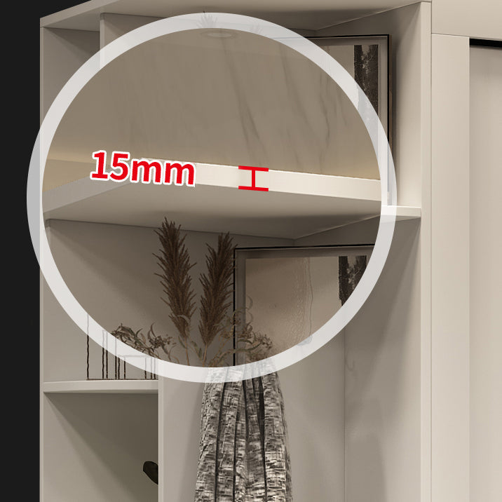 Zeitgenössischer Schrank mit Schiebetürentechnik Holz Beige Aufbewahrungsschrank