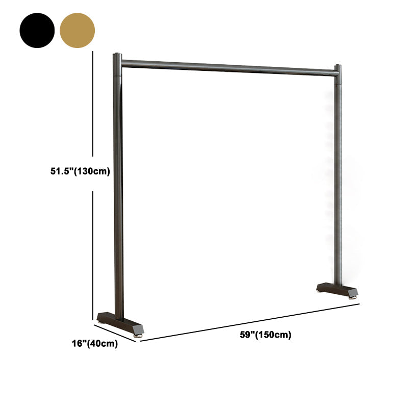 Armadiet in acciaio inossidabile a armadio aperto in stile contemporaneo con asta di abbigliamento