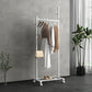 Black and White Steel Armoire Modern Style Cabinet with Clothing Rod 23.5"L x 17.5"W x 67"H White Clearhalo 'Armoires & Wardrobes' 'armoires_wardrobes' 'Bedroom Furniture' 'furn' 'furn_armoires_wardrobes' 'Furniture' 5372797