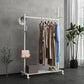 Black and White Steel Armoire Modern Style Cabinet with Clothing Rod 47"L x 17.5"W x 67"H White Clearhalo 'Armoires & Wardrobes' 'armoires_wardrobes' 'Bedroom Furniture' 'furn' 'furn_armoires_wardrobes' 'Furniture' 5372800