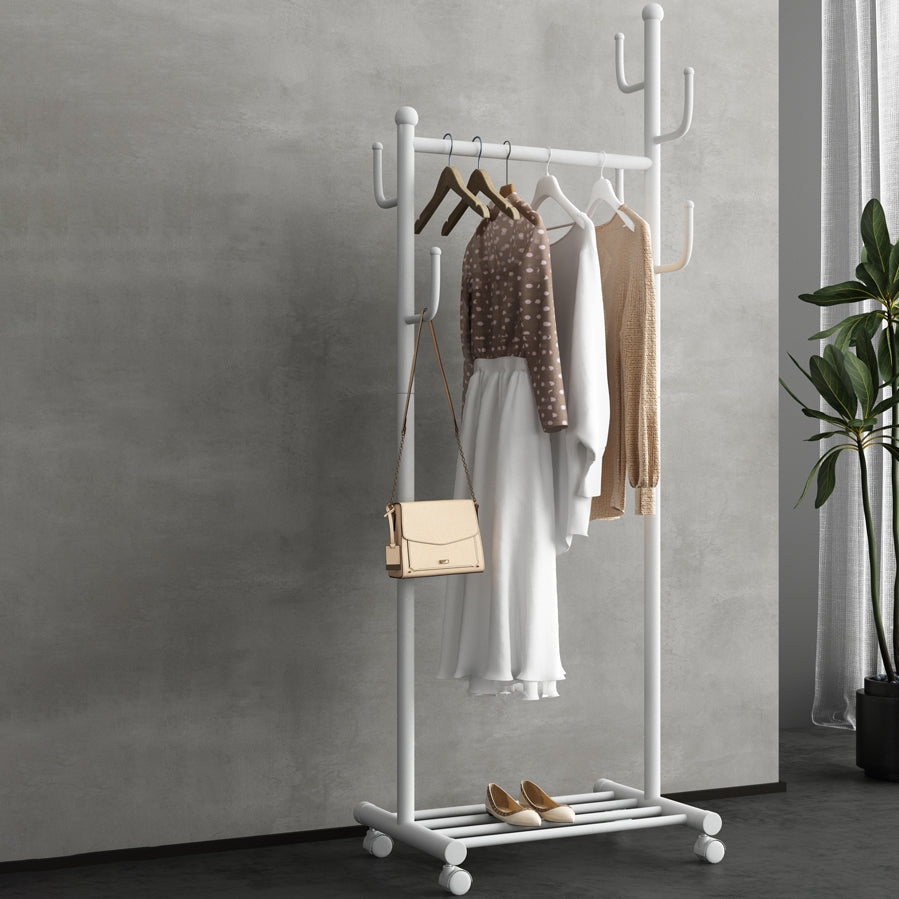 Black and White Steel Armoire Modern Style Cabinet with Clothing Rod Clearhalo 'Armoires & Wardrobes' 'armoires_wardrobes' 'Bedroom Furniture' 'furn' 'furn_armoires_wardrobes' 'Furniture' 5372801